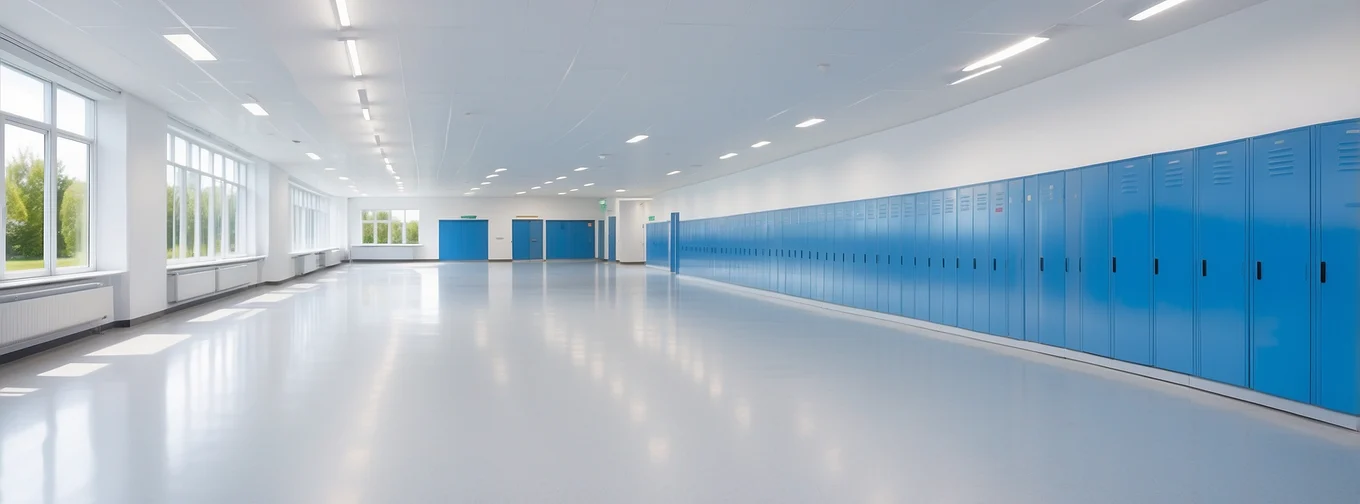 Frisch gereinigter Schulflur einer Berliner Schule
